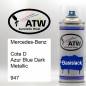 Preview: Mercedes-Benz, Cote D Azur Blue Dark Metallic, 947: 400ml Sprühdose, von ATW Autoteile West.